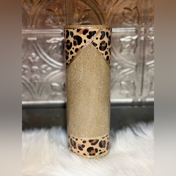 Leopard Print Tumbler with Cherry Design - Picture 2 of 2